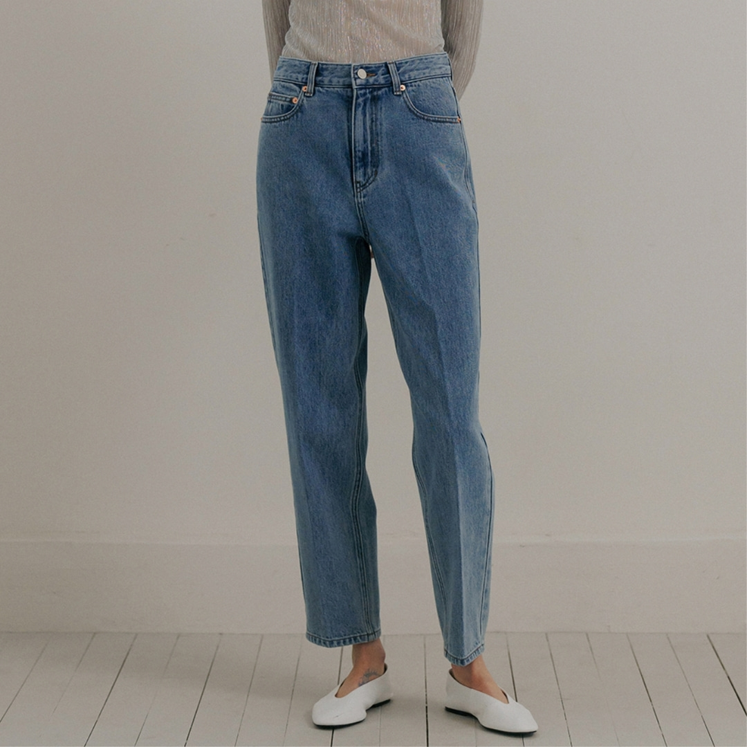 [블랭크03] curved cropped jeans (light blue)