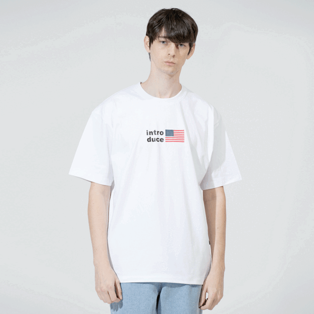 [인트로듀스]U.S.A 크루 넥 반팔 티셔츠