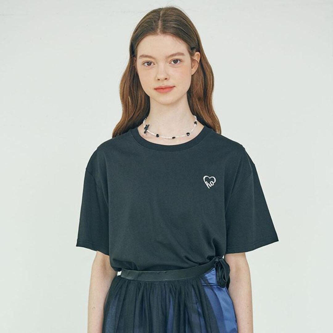 [루루슈] LuluChou Heart T-shirt - BLACK