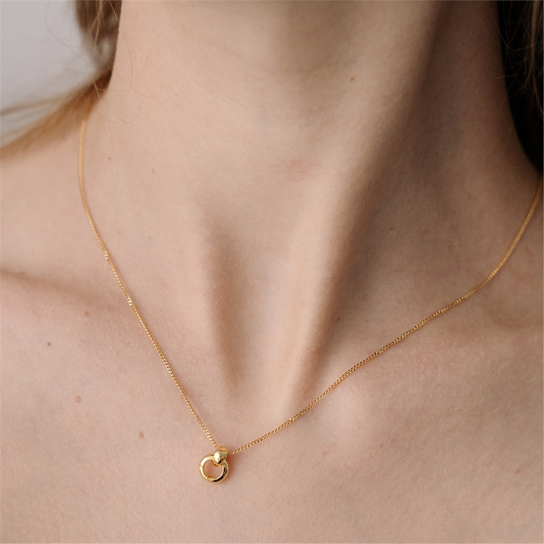 [티오유] [silver925] TB007 mini round pendant necklace