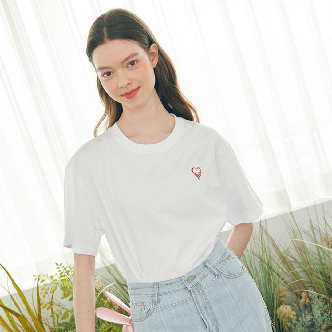 [루루슈] LuluChou Heart T-shirt - WHITE