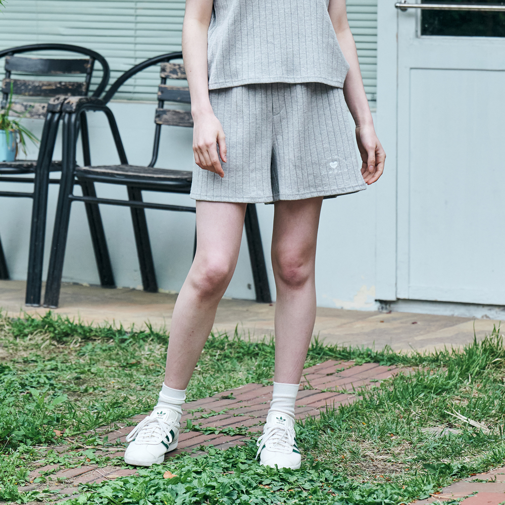 [메타퍼] MET summer knit heart shorts grey