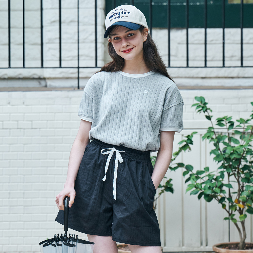 [메타퍼] MET summer knit round t-shirt grey
