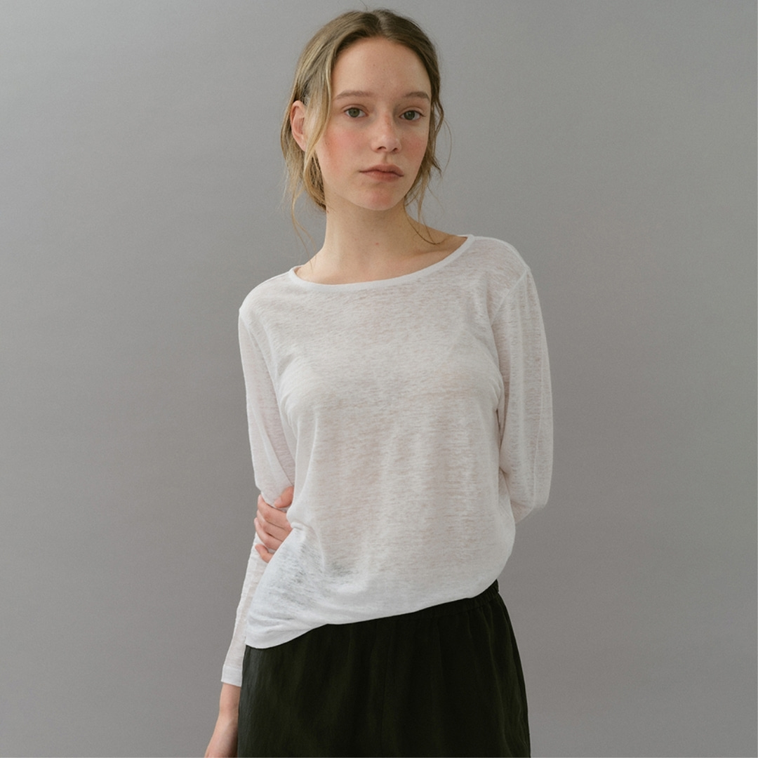 [블랭크03] summer linen long sleeve t-shirt (2colors)