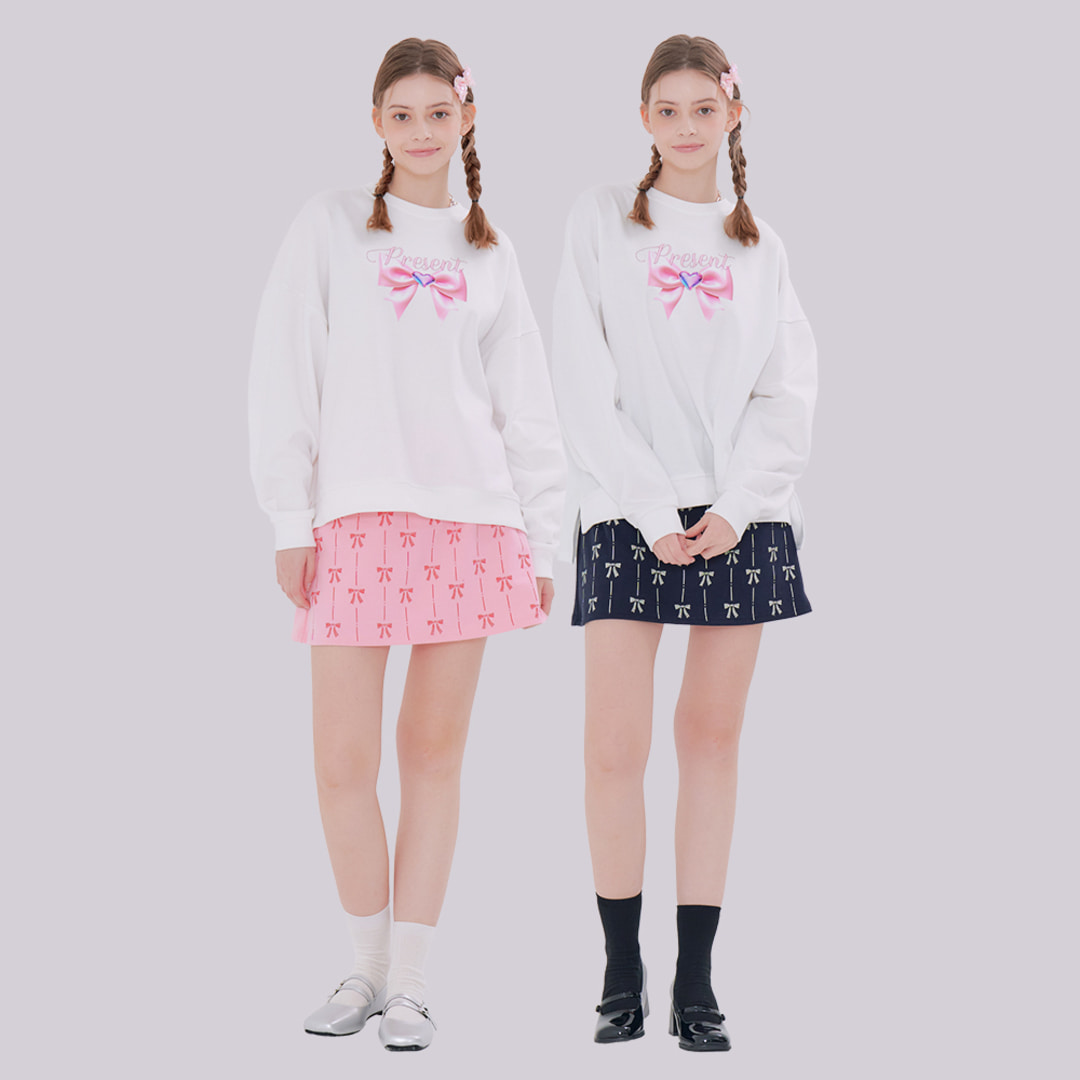 [메타퍼] MET present sweatshirt &amp; skirt set ivory