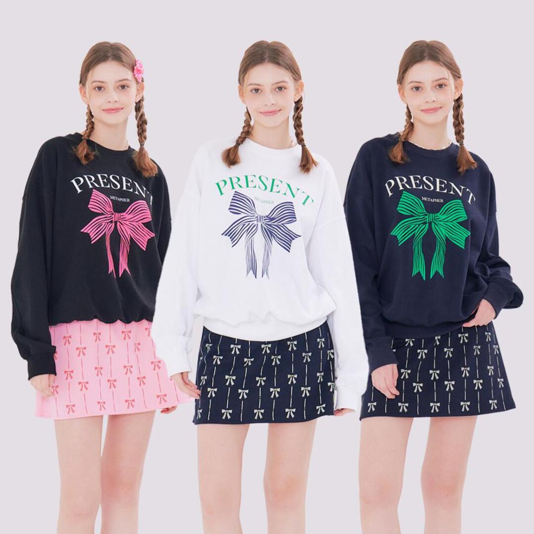 [메타퍼] MET present sweatshirt &amp; mini skirt set