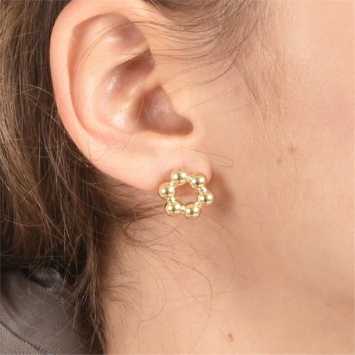 [하스] Round flower earrings_HB017